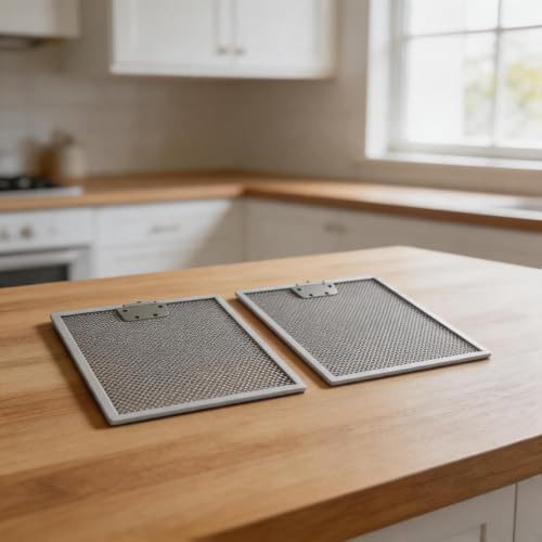 Cooker Hood Grease Filter Replacement for GE Models - Stainless Steel Anti-Grease Filter Set Easy Install Range Hoods Vent Filters 302x300/254x300mm(302 * 300 * 8mm)