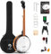 Vangoa Banjo a 5 corde con Remo Testa Chiusa Indietro Solida Banjo con Kit per Principianti, Accordatore, Cinghia, Pick up, Archi, Plettri e Borsa