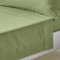 HOMESCAPES Bio-Bettlaken moosgrün 270x300 cm, Satin-Betttuch ohne Gummizug, Haustuch aus 100% Bio-Baumwolle