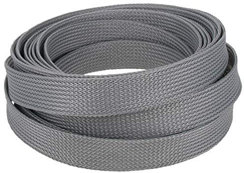 Othmro 1pc Cable Management Sleeve, Braided Cable Tidy, Cord Cover Wire Hider, 5m Cable Organizers Wire Tidy for TV/PC USB Cable, Gray (Width:16mm)