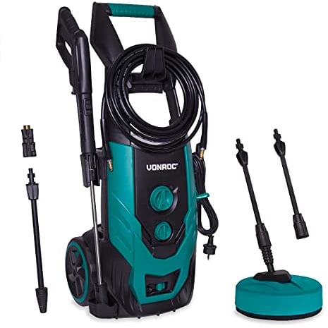 Idropulitrice 2200W, 170 Bar, 450 l/h, Serbatoio Detergente, Lancia Turbo, Pulizia Auto e Patio