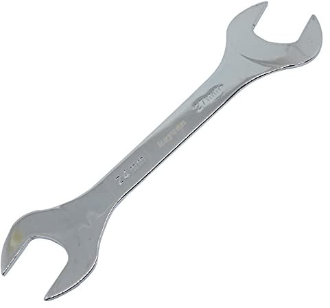 ExcInter Open Ended Spanner, 24x27mm Double End Silver Wrench 3mm Ultra Thin Repairing Tool for Use Under Narrow Space Conditions(1 PCS)