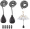 LbsAMP 4 Stück Deckenventilator Zugkette Verlängerung Bronze Perlen Pull Chain Erweiterung mit 10 Stück Stecker für Deckenleuchte Fan Kette 30cm Verlängerungskette