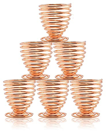 6 Stück Luftpflanzenhalter, Edelstahl Luftpflanzenständerbehälter, Tillandsien-Halter für Zuhause und Büro, Schreibtischdekoration (Roségold)
