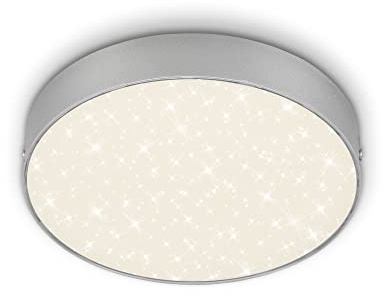 BRILONER - LED Deckenlampe mit Sternenhimmel, rahmenlos, neutralweiße Lichtfarbe, LED Lampe, Deckenleuchte, Wohnzimmerlampe, Schlafzimmerlampe, Küchenlampe, 21,2x3,6 cm, Silberfarbig