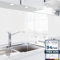 danario Crédence Adhésive pour Cuisine - Aspect Verre | Protège Mur Cuisine | Mural décoratif Autocollant | 0,8 mm | Blanc - 60cm x 80cm