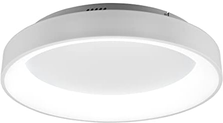 Trio Leuchten LED Deckenleuchte Girona 671290131, Metall Weiß matt, Acryl, inklusiv 48 Watt LED, Dimmer, Memory Funktion, Nachtlicht, Fernbedienung