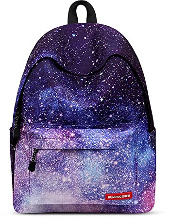 FORRICA Zaino Galassia Zaino Scuola Ragazze Ragazzi Adolescente Zaini Universita Zainetto Porta PC Casual Daypack Donna Borsa da Viaggio Cielo Stellato A