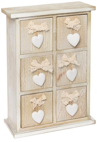 My Flair Mini Kommode Lenni - Schubladen-Organizer aus Holz | 6 Schubladen, Vintage-Landhaus-Stil, mehrfarbig – für Schlafzimmer, Kinderzimmer & Ankleidezimmer