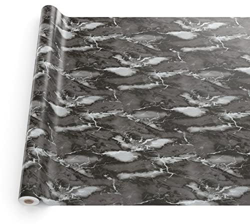 Wachstuchtischdecke Wachstuch Tischdecke abwaschbar Wachstischdecke Plastik-Tischdecken Glatt 350x140cm Schnittkante Marmor Dunkelgrau