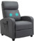 HOMCOM Fauteuil de Relaxation et Massage électrique avec Inclinaison Manuelle Dossier Repose-Pied réglable revêtement synthétique Gris