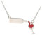 PAURO Femmes Acier Inoxydable Collier en Forme de Y avec Une Bouteille de vin et Un gobelet de bière, Argent & Rouge