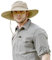 ZLYC Herren Breite Krempe Sonnenhut UV Schutz Safari Hut Boonie Hut Sommer Fischerhut(Plain Sliver Beige)