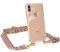 EAZY CASE Handykette - Verstellbarer Handyriemen kompatibel mit iPhone X/XS, Kette für Phone, dünner Riemen, Taschengurt mit Hülle, DIY Handyband, Blau/Rot - Karabiner Gold