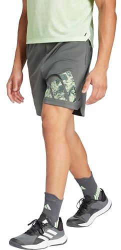 adidas Men's Workout Logo Knit Shorts Lässige, Legend ivy/Black, L 5 inch