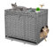 DOVEAID Katzentoilette Gehege Möbel Versteckt, Haustierhaus Katzenklo Möbel für Große Katzen, Handgewebtes Rattan mit Tür Katze Waschraum Box, Indoor Katzenhaus Aufbewahrung mit Weiche Katzentoilette