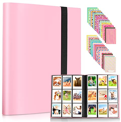 432 Pockets Mini Photo Album for Fujifilm Instax Mini 7s 7+ 8 8+ 9 11 12 25 26 50s 70 90 Film Instant Camera & Name Card (Pink)
