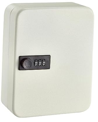 Colcolo Armoire à clés avec Code, boîte de sécurité, Armoire de Gestion des clés, Porte-clés en métal, boîte de Rangement pour clés pour Services de voiturier, Crochet 28 Blanc