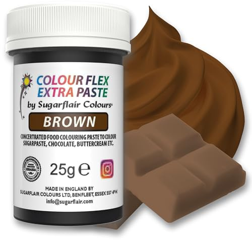 Colour Flex Brown Food Colouring Paste - Extra Concentrated, Vibrant Food Colouring For Buttercream, Chocolate, Sugar Paste, Icing, Fondant, Royal Icing, Cake Decorations and More - 25g