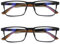 Mcoorn Lesebrille mit Blaulichtfilter Rechteckig Für Herren, Lesehilfe Breit Eckig mit Weiche Bügel, Flexibel Dioptrien +1,0