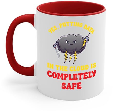 The Next Funny Cloud Computer Tech Internet Cloud Storage Data Mug à café pour homme et femme (325 ml, blanc - rouge)