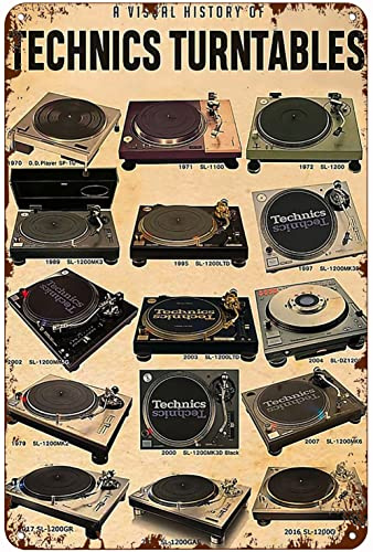 Metal Tin Sign Vintage Metal Poster Garage Sign Retro Wall Poster For Garage Cafe Restaurant 20x30cm A Visual History Of Technics Turntables Poster
