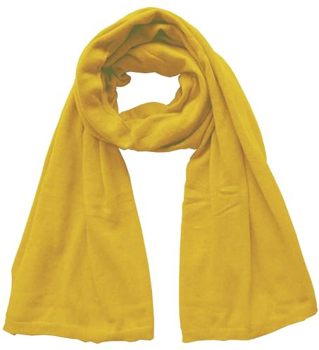 Mississhop 381 Feinstrick Kaschmir-Gemisch Beanie Mütze Slouch/XXL Schal/Handschuhe Senf Einheitsgroesse Schal