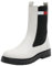 Tommy Jeans Donna Stivaletti Chelsea in Pelle, Bianco (Ecru), 37