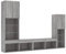 vidaXL Wohnwand 4-TLG., Schrankwand mit viel Stauraum, Anbauwand mit LED-Beleuchtung, Wandmontage Fernsehschrank Wohnzimmer Set Schrank, Grau Sonoma Holzwerkstoff