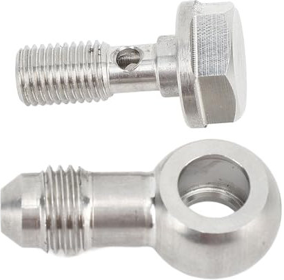Acouto Hohlschraube mit Hoher Tragfähigkeit, M8 X 1,0, Edelstahl mit Unterlegscheiben für Sanitärsysteme, Banjo-Adapter, Kraftstoff-Bolzen-Brems-Banjo, Banjo-Bolzen-Banjo