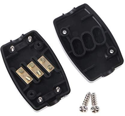 TONXX 13A InLine Connector Box 3 Join Cable Wire Mains Electrical Joiner - Black - Polypropylene - Not Water Resistant