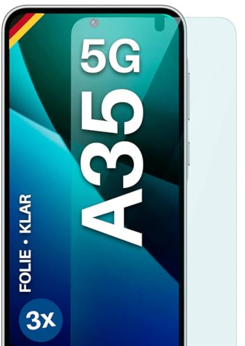 moex für Samsung Galaxy A35 5G Schutzfolie Displayschutz Folie Ultra-klar HD 0,2 mm kompatibel mit jeder Hülle, Anbringen ohne Blasen, Handyfolie Extra Kratzfest, FlexProtect 3 Stück