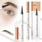2 Stück Microblading Augenbrauenstifte, Upgraded 3D Augenbrauenstift Wasserfest mit 4 Gabelspitzen, Langlebig, Natürlich, Feiner, ein Magischer Eyebrow Pencil für Frauen und Mädchen (2Dunkelbraun)