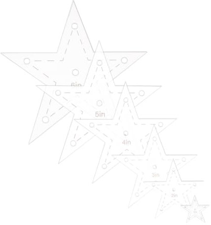 DICOSMETIC Quilt Schablonen Set 6 Größen Acryl Stern Näh Schablone Lineal Stern Schablone Vorlage Für Handquilten Und Stickerei 1/2/3/4/5/6