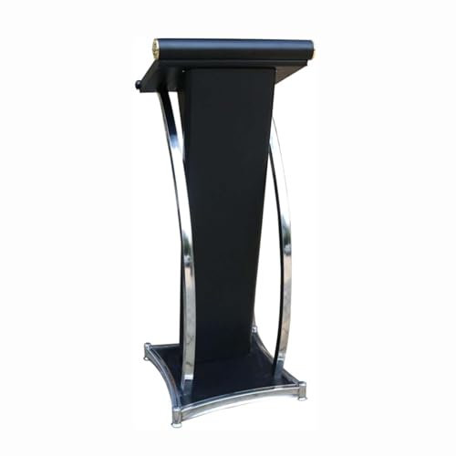 NEYTIIR Rednerpult Stehpult Podium Sprechendes Rednerpult Für Schule Klassenzimmer, Hoch Kanzel Podium Stand, Konferenz-podiumsständer Aus Edelstahl, Podiumständer für Büro, Schule(Color:Schwarz)