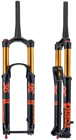 KLYso Federweg 140mm Rebound Adjust Thru Axle Front Fork Tapered Manual Lockout DH MTB Air Fork Downhill Mountain Bike Suspension Fork(Black Gold,26'')