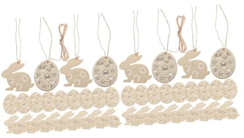 NUOBESTY 50stücke Unbemalte Holzhasen-rohlinge Für Ostern Bastelmaterialien Für Kreative Home-dekorationen Für Frühlingsfest Und Persönliche