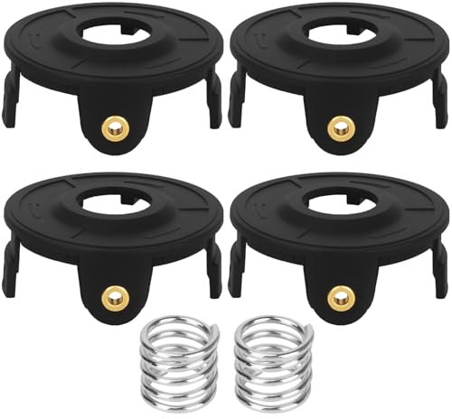 Yweller 196146-9 195858-1 Rasentrimmer abdeckung Spulenabdeckung für Makita Akkusense 18V DUR181,DUR181Z,DUR181RF,4 Stück Hochwertige Qualität Spulendeckel und 2 Stück Frühling