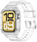 Compatible con Apple Watch Series 10 de 46 mm y 42 mm, correa de TPU transparente con purpurina con funda, para mujeres y hombres, correa de repuesto para reloj deportivo (transparente, serie 10 de 42