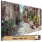 TRIOSK Sichtschutz Balkon Deko Plane Balkonblende Blickdicht mit Motiv Gasse Mediterran Italien Roller für Garten Terrasse Gartenzaun Balkonverkleidung Blickschutz PVC groß 200x100 cm
