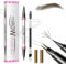 Microblading Eyebrow Pen - Black Brown Eye Brow Pencil - 2 Fork Tip Waterproof eyebrow Pencil Dark Brown - Magic Eyebrow Filler Pen Micro Fine for Beginners Create Natural Brows