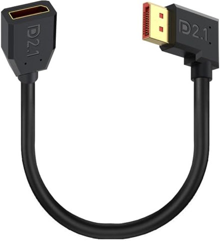 HUHANGGod Cavo DisplayPort 2.1, larghezza di banda 52 Gbps, supporto 16 K @ 30 Hz e 8 K @ 240 Hz per monitor da gioco, TV, PC, laptop 15 cm (Right)