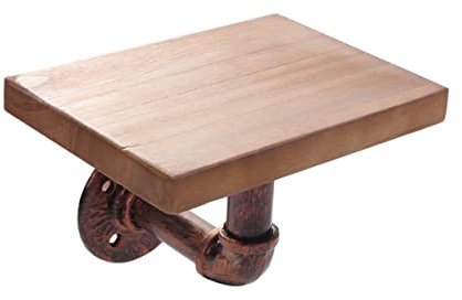 MAGICLULU Vintage Wandregal Aus Schmiedeeisen Und Holz Dekoratives Wandbehang Mit Retro Rahmen Zufällige Holzfarbe Und Struktur Für Stilvolle Inneneinrichtung
