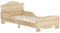 AIYAPLAY Lit Enfant lit au Sol Enfant 70x140 cm avec barrière de sécurité, sommier à Lattes Inclus et décorations d'ours, pour garçons et Filles de 3 à 6 Ans - Bois Naturel