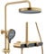 WRKMH Colonne de Douche avec Mitigeur, Or Zirconium Brossé Colonne Douche Cascade Ensemble de Douche Mural Mitigeur Douche avec Pommeau de Douche, 3 Fonctionnel Douchette