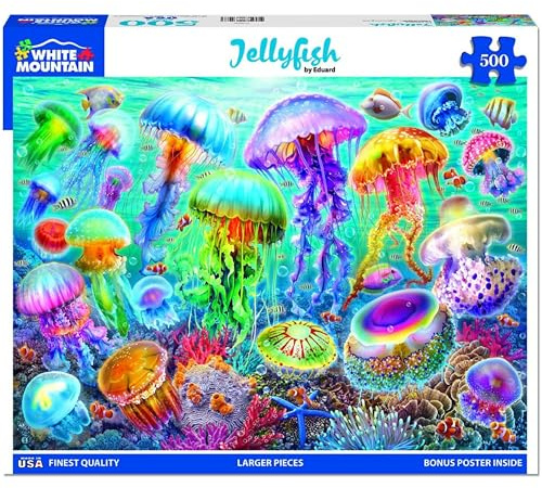 White Mountain Quallen Puzzle 500 Teile Vintage Sommer Puzzle für Erwachsene und Familien