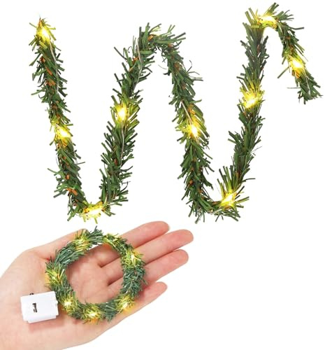 Wichtel Lichterkette Miniatur, 50cm Mini Led Lichterkette, Weihnachten Puppenhaus Möbel Zubehör Mini Lichterkette für Miniatur Weihnachtsdeko, Puppenhaus Möbel Zubehör (Gelb-1pc)