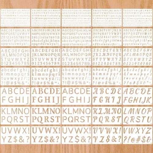 Evadollina 35 Stück Kleine Zahlen und Alphabetschablonen aus Kunststoff für Kunsthandwerksprojekte, Schablonen Buchstaben, Weihnachten (9,8 x 5,9 Zoll)