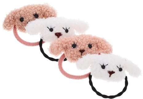VICASKY Haarschmuck für Haustiere -Pack aus Stoff, Haarspange Hund | Kopfschmuck für Hunde, Dekoratives Haargummi, für Welpen, Cute und Stylish, 4 Stück