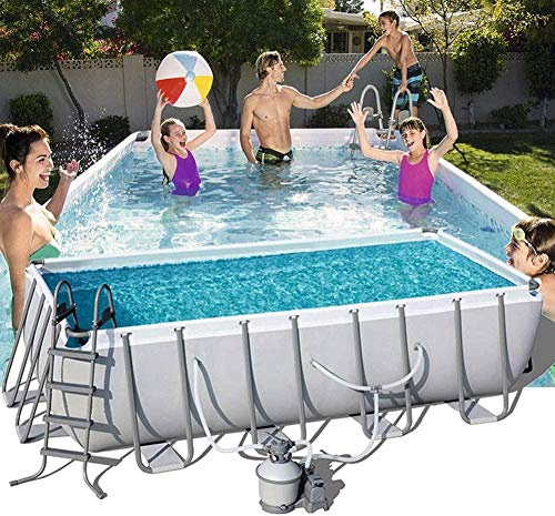 Piscine hors sol avec pompe filtrante et bâche solaire pour s'amuser en plein air et pagayer